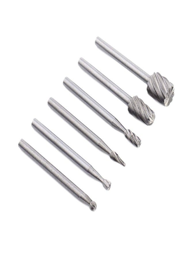 UPTODATETOOLS 6PCS Rotary Burr Practical Multi Drill Bits Wood Shank Set Rotary Burrs Milling Cutter File Abrasive Carving Tools for Dremel Accessories - Image 1